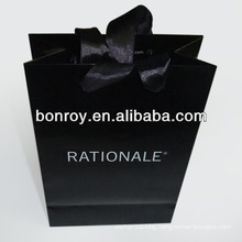 Printed paper bag/Luxury promotional paper bag with cotton ribbon handle